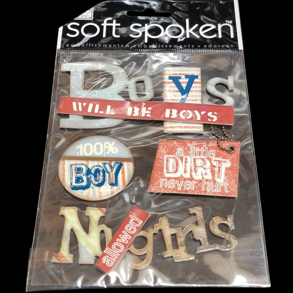 MAMBI Soft Spoken Boys‎ 3D Stickers Embellishments Scrapbooking Papercrafting